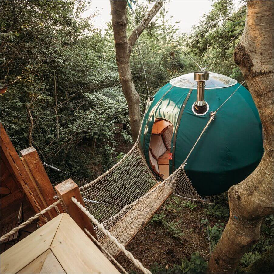 go glamping in one of our unique tree tents
