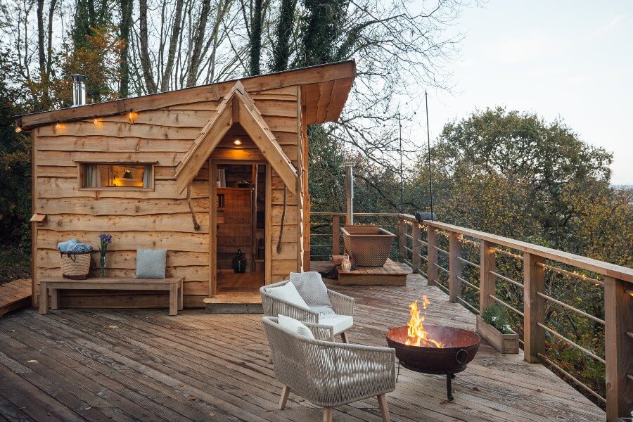 external view of luxury glamping accommodation
