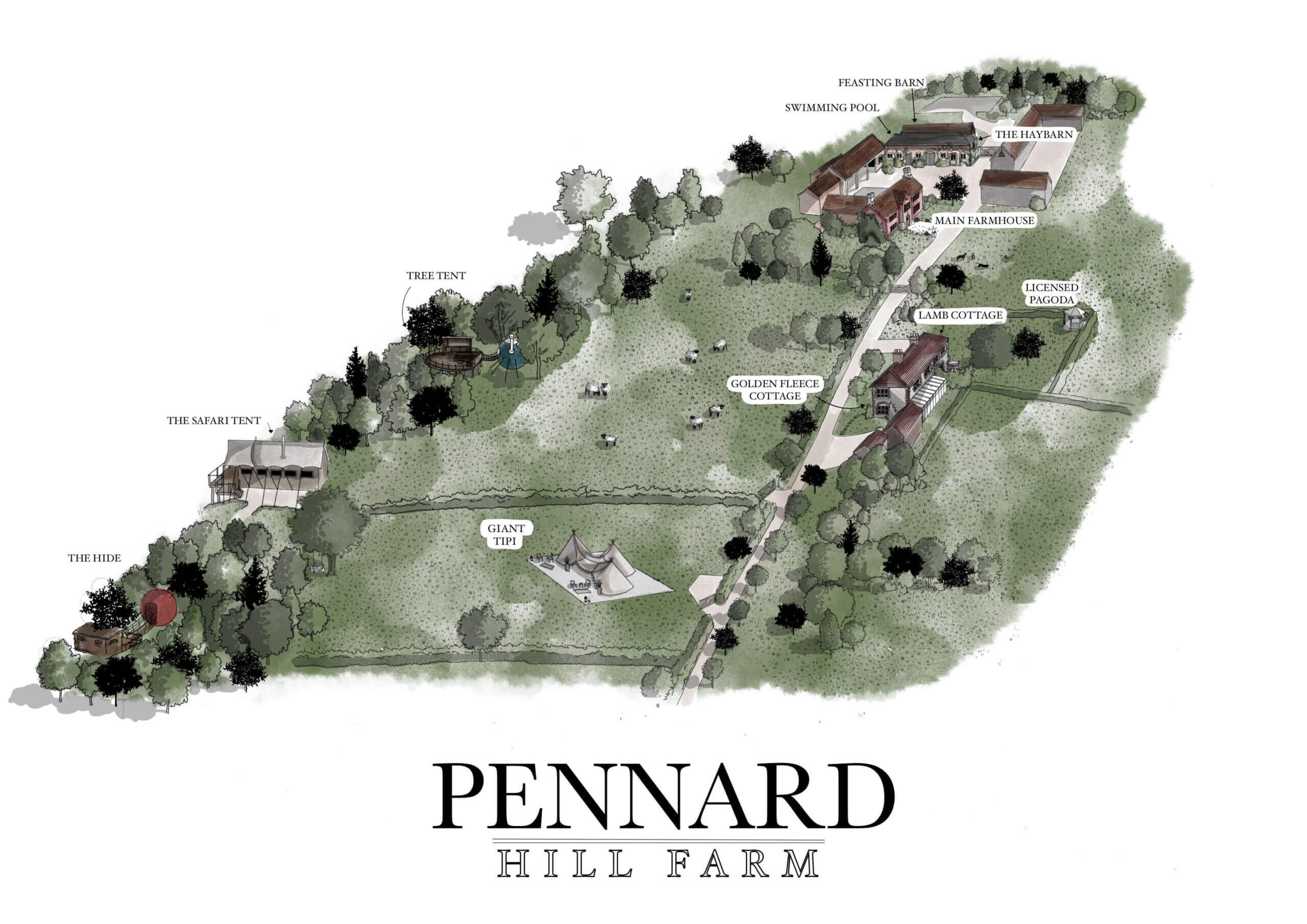 Pennard Hill Farm map