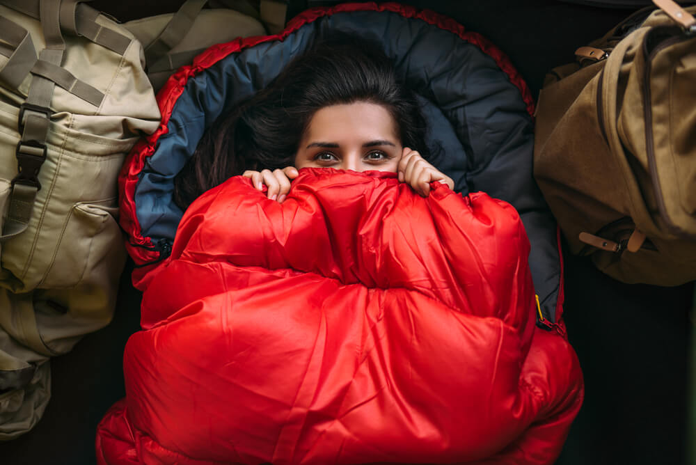 Woman In A Sleeping Bag