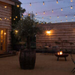 external dining area at Pennard Hill Farm