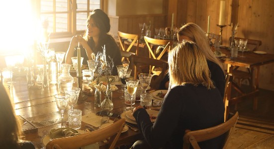 Guests Dining in the barn